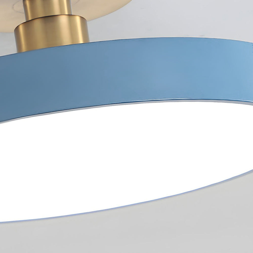 Round LED ceiling light with acrylic shade for living and bedroom spaces