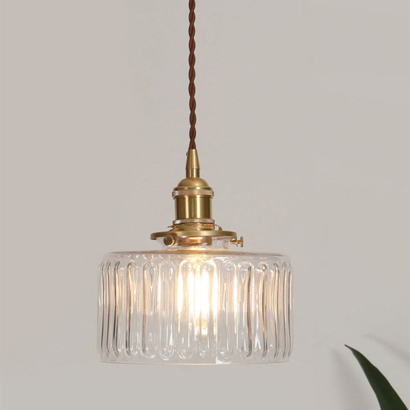 Vintage crystal glass pendant light with adjustable height
