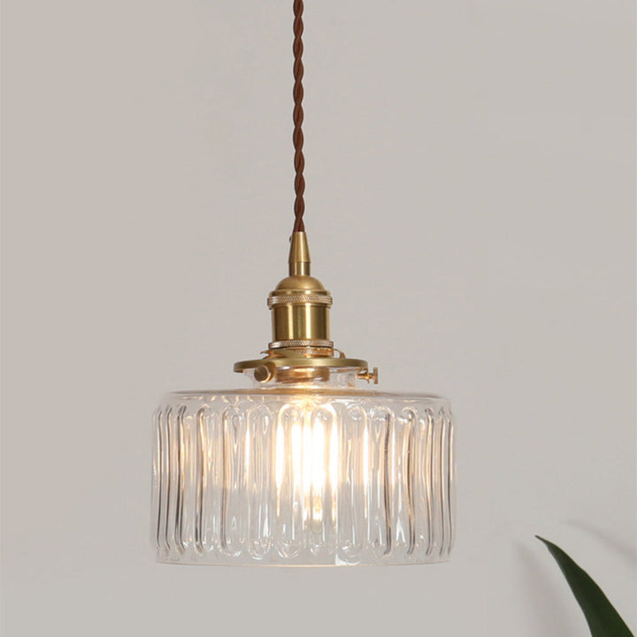 Vintage crystal glass pendant light with adjustable height