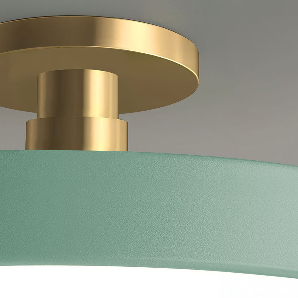 Round LED ceiling light with acrylic shade for living and bedroom spaces
