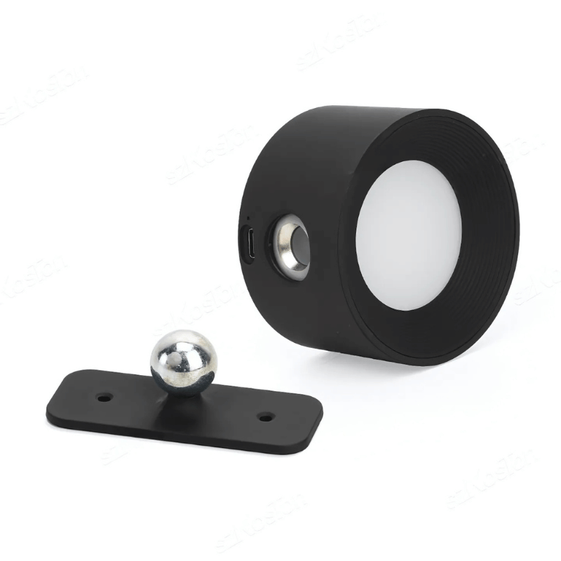 Rechargeable cordless LED wall light with 360° rotation