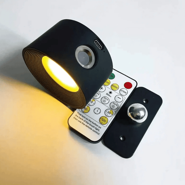 Rechargeable cordless LED wall light with 360° rotation