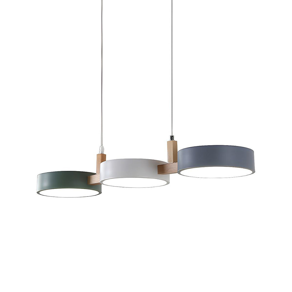 Flat Nordic-style LED ceiling light with wood and metal accents