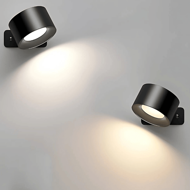 Rechargeable cordless LED wall light with 360° rotation