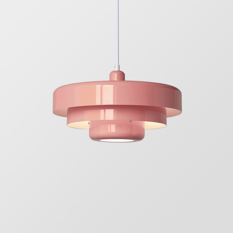 Italian-style iron pendant light with vintage Bauhaus flair