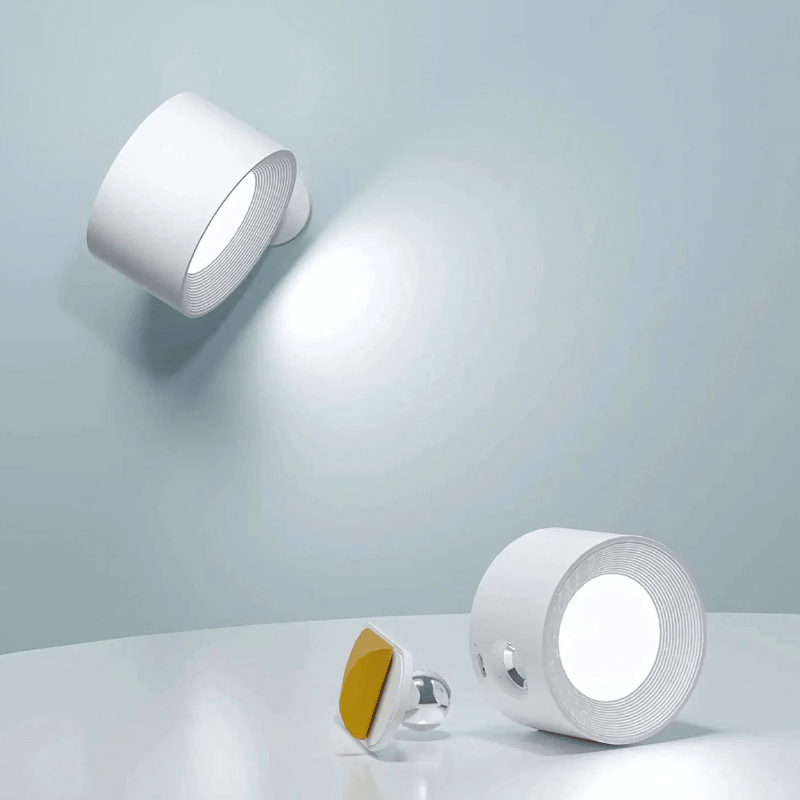 Rechargeable cordless LED wall light with 360° rotation