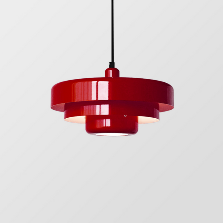 Italian-style iron pendant light with vintage Bauhaus flair