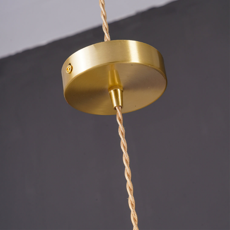 Hibiscus flower pendant light – glass and brass ceiling lamp