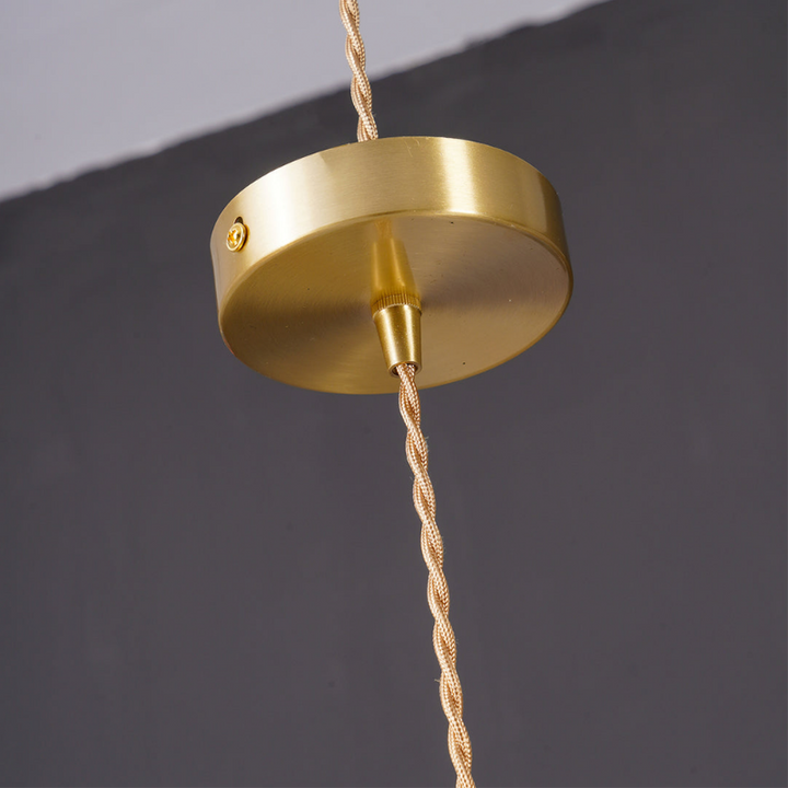 Hibiscus flower pendant light – glass and brass ceiling lamp