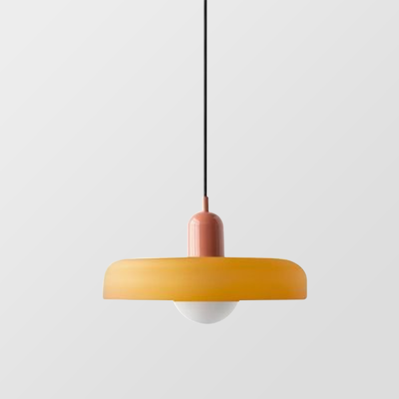 Stained glass Bauhaus-style pendant light with adjustable cable