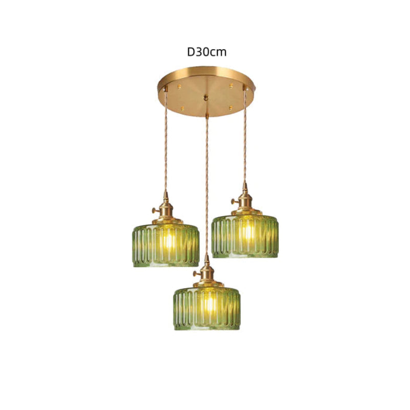 Vintage crystal glass pendant light with adjustable height