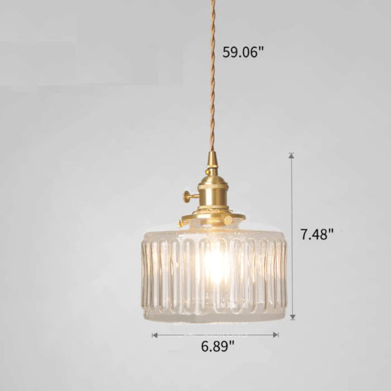 Vintage crystal glass pendant light with adjustable height