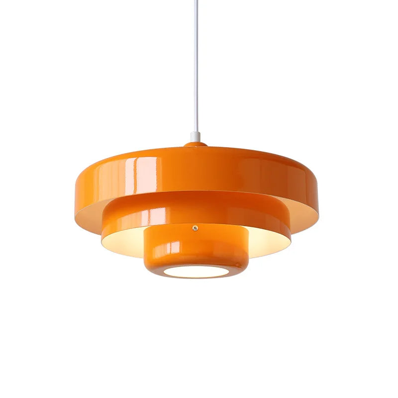 Italian-style iron pendant light with vintage Bauhaus flair