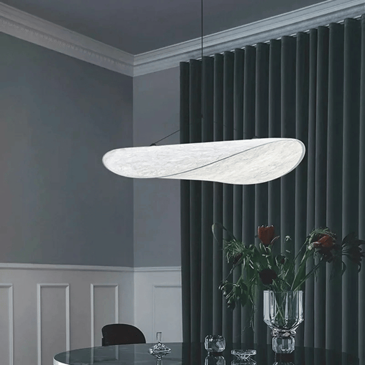 Flowing hanging lamp for indoor spaces