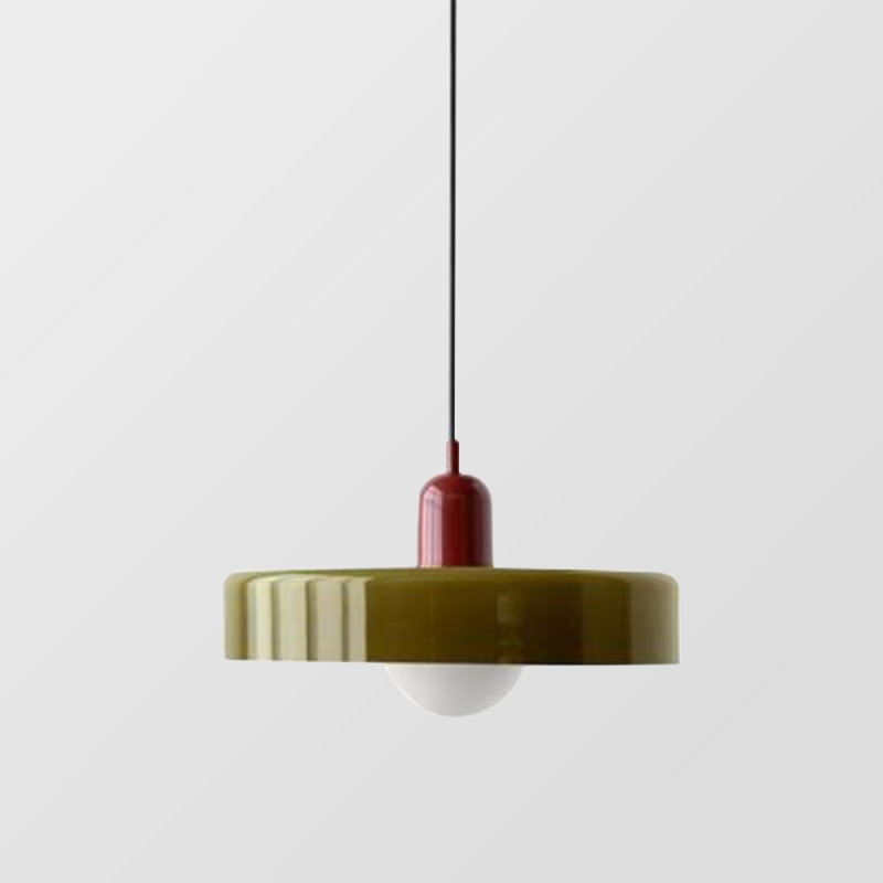 Stained glass Bauhaus-style pendant light with adjustable cable