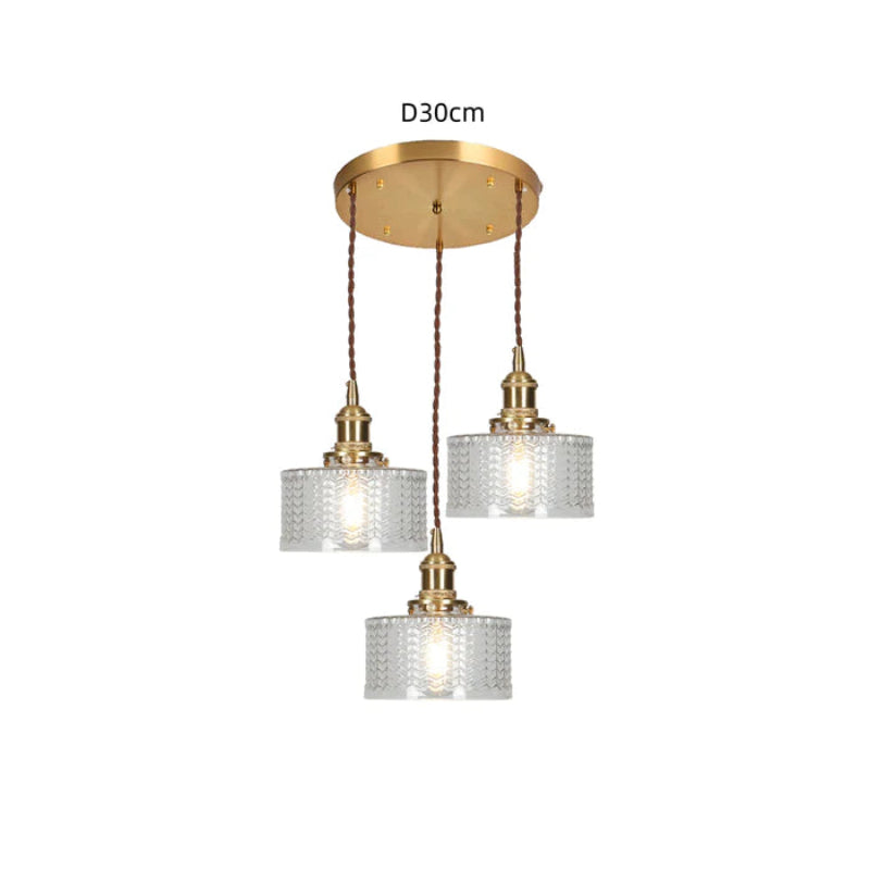 Vintage crystal glass pendant light with adjustable height