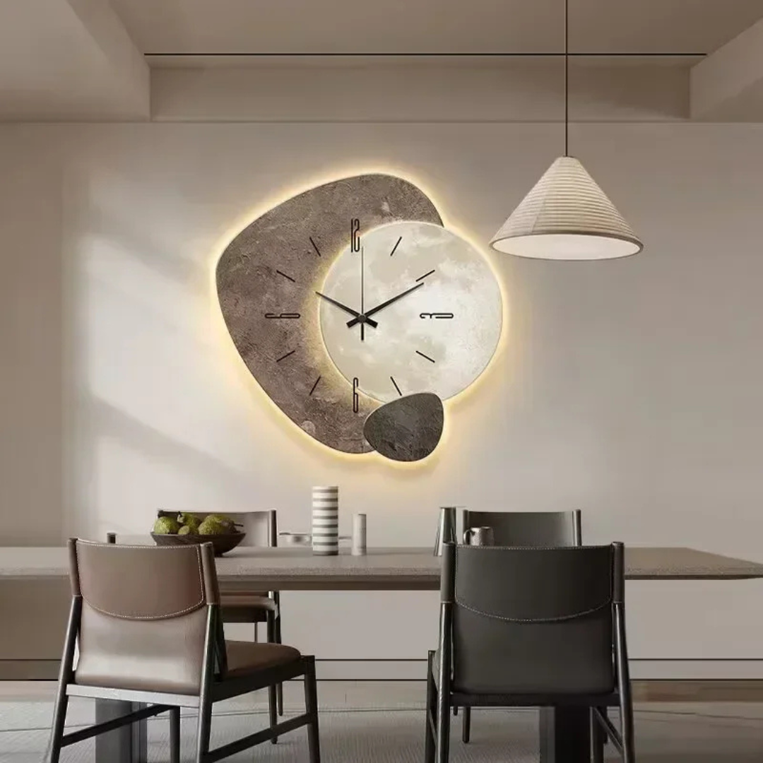 Large LED wall clock – modern accent with ambient lighting
