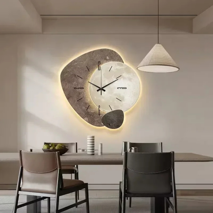 Large LED wall clock – modern accent with ambient lighting