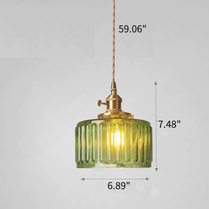 Vintage crystal glass pendant light with adjustable height
