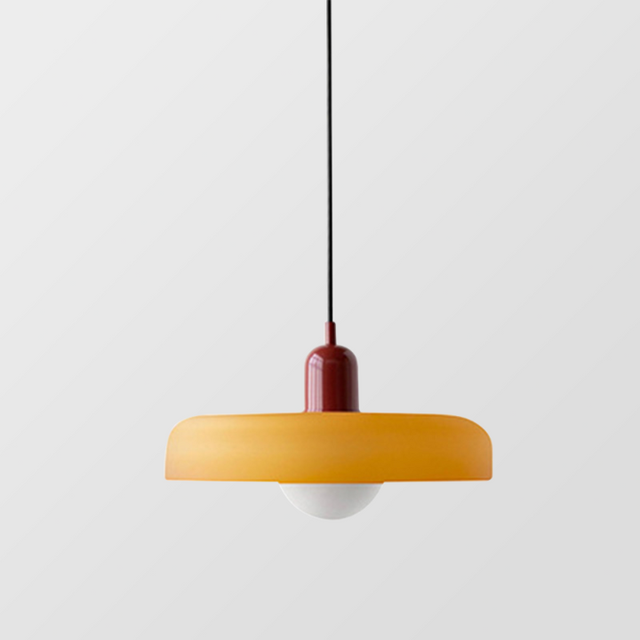 Stained glass Bauhaus-style pendant light with adjustable cable