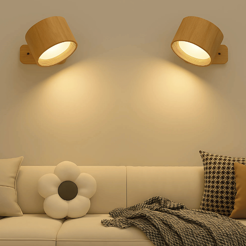 Rechargeable cordless LED wall light with 360° rotation