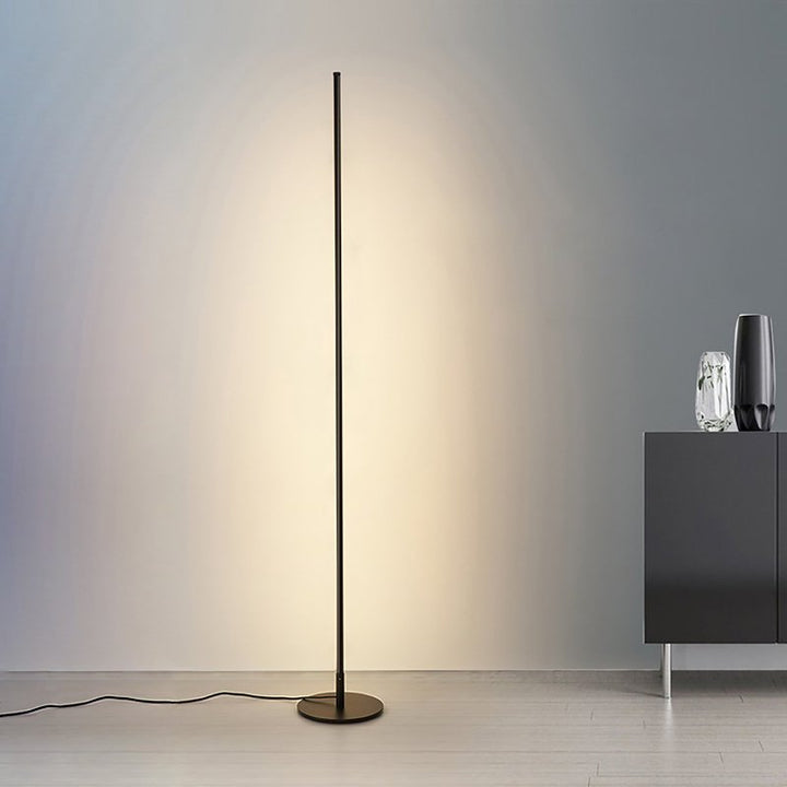 Minimalist LED floor lamp with remote dimming control