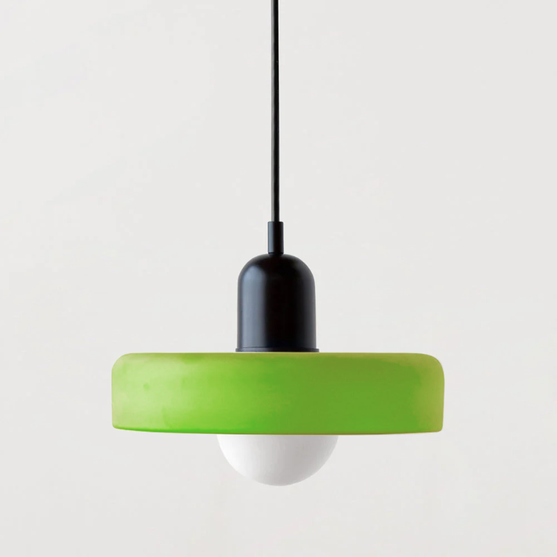 Stained glass Bauhaus-style pendant light with adjustable cable