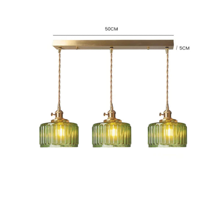 Vintage crystal glass pendant light with adjustable height