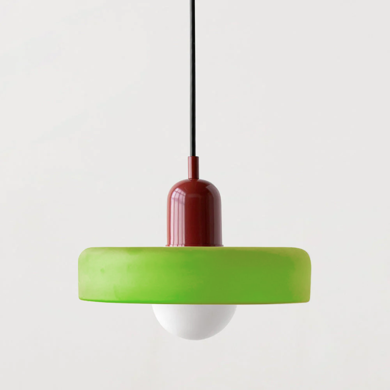 Stained glass Bauhaus-style pendant light with adjustable cable
