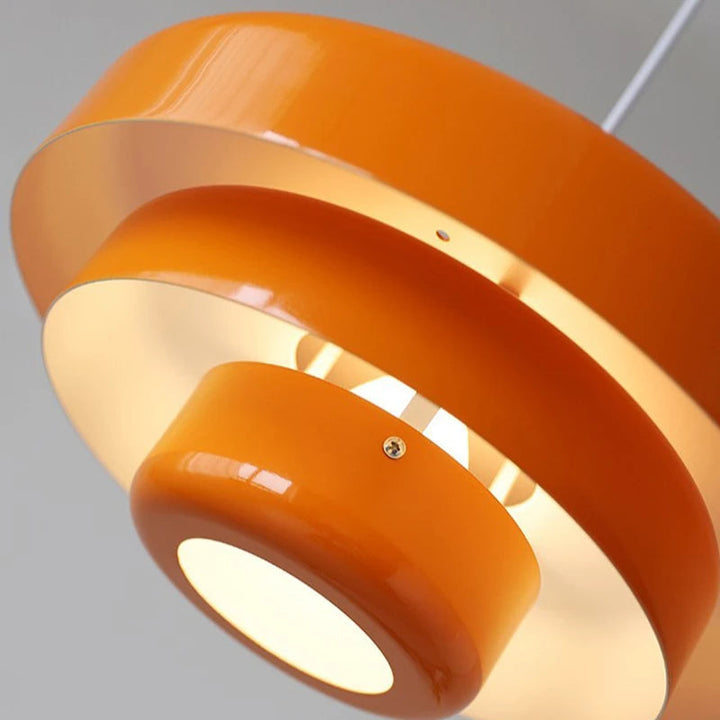 Italian-style iron pendant light with vintage Bauhaus flair