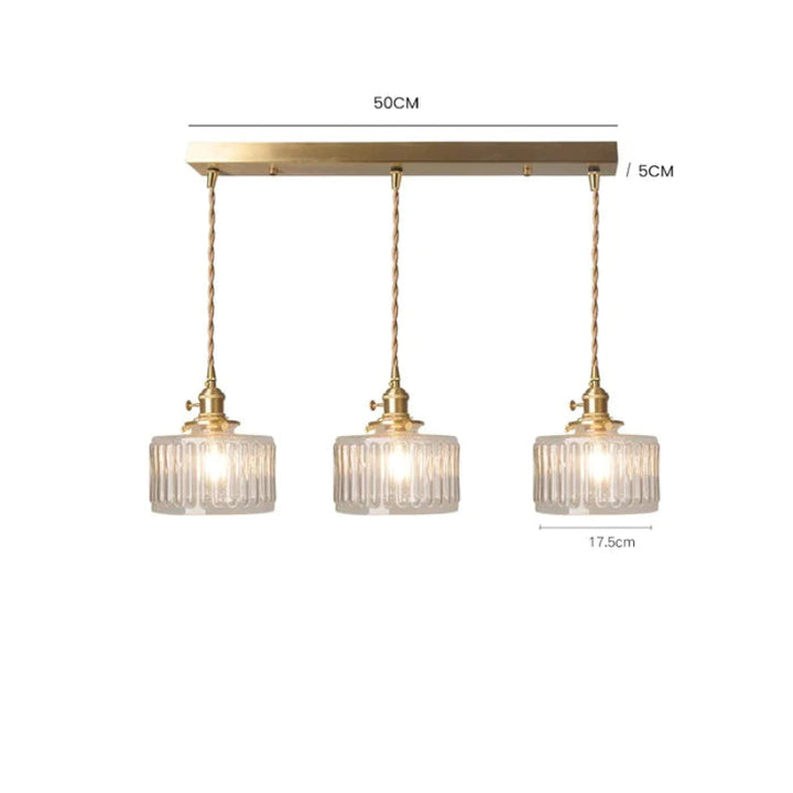 Vintage crystal glass pendant light with adjustable height