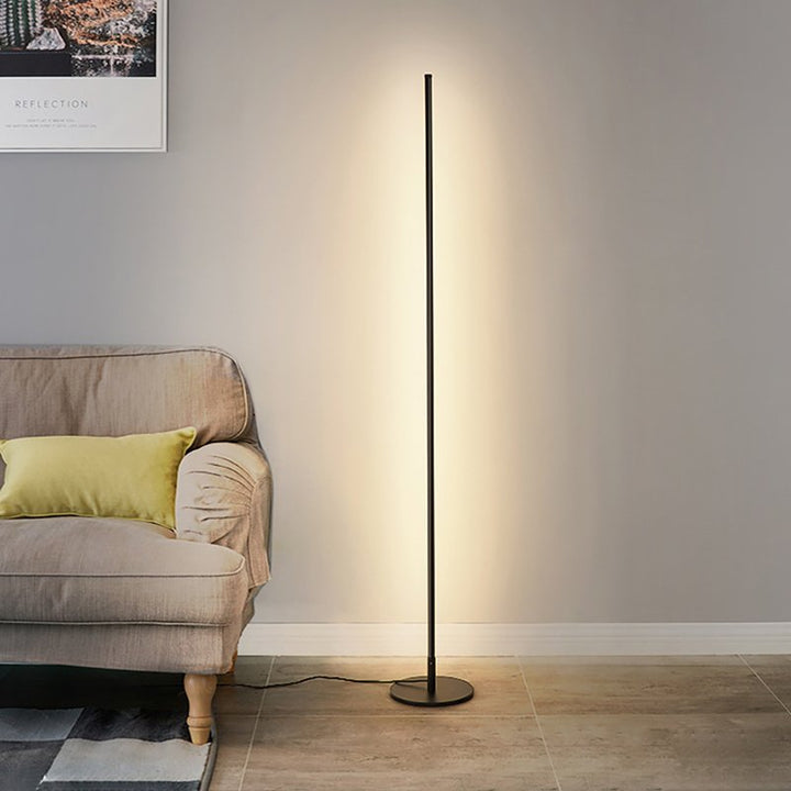 Minimalist LED floor lamp with remote dimming control
