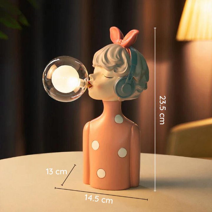 Artisan-style table lamp with handcrafted wood base and textile shade