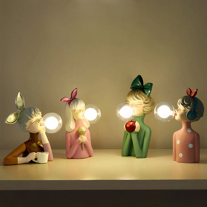 Artisan-style table lamp with handcrafted wood base and textile shade