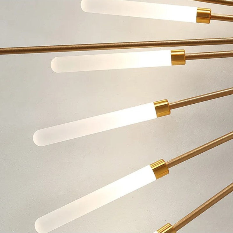 Modern firework-style LED ceiling light with sculptural design