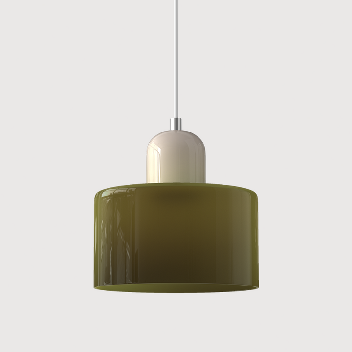 Bauhaus-style glass pendant light with adjustable cable
