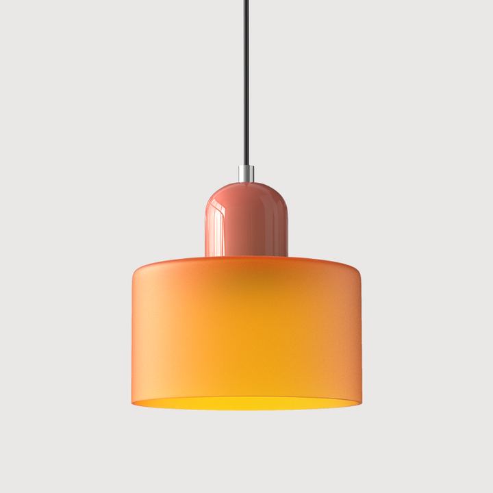 Bauhaus-style glass pendant light with adjustable cable