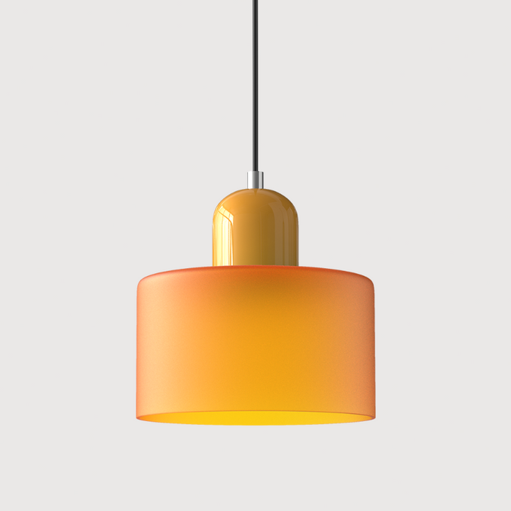 Bauhaus-style glass pendant light with adjustable cable