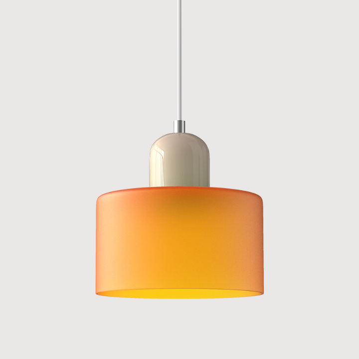 Bauhaus-style glass pendant light with adjustable cable