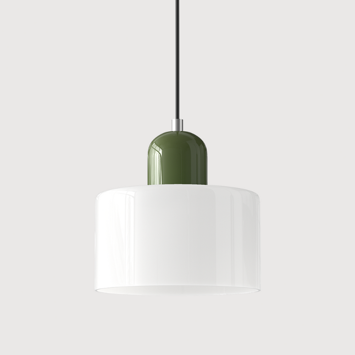 Bauhaus-style glass pendant light with adjustable cable