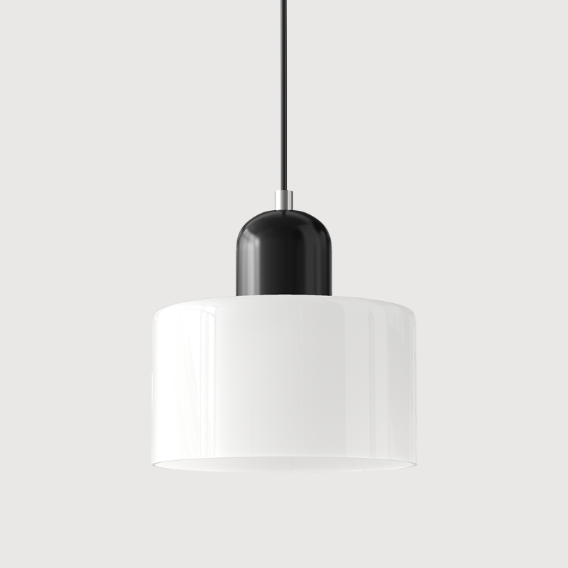 Bauhaus-style glass pendant light with adjustable cable