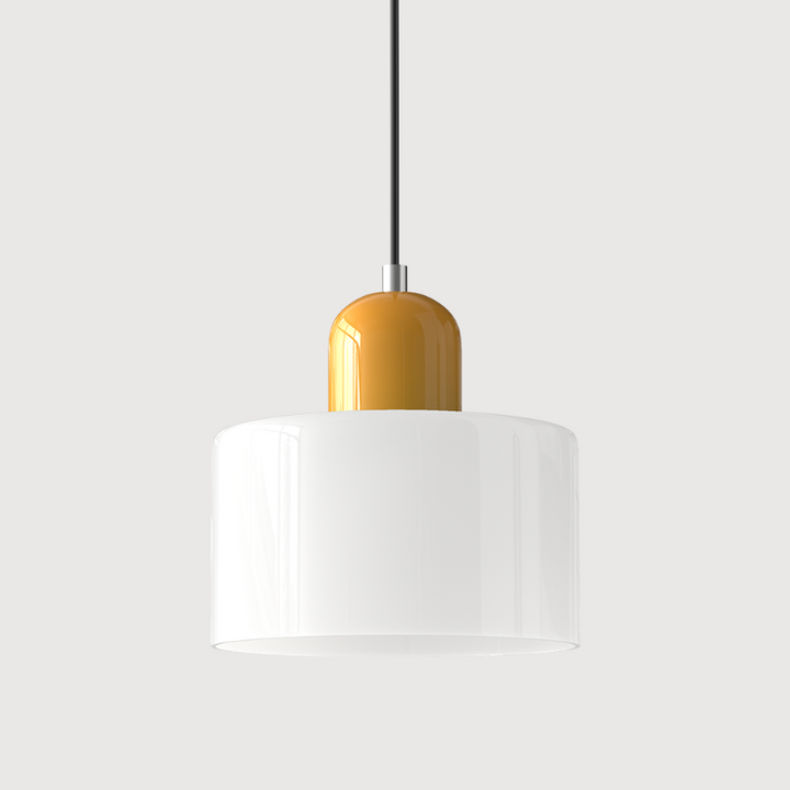 Bauhaus-style glass pendant light with adjustable cable
