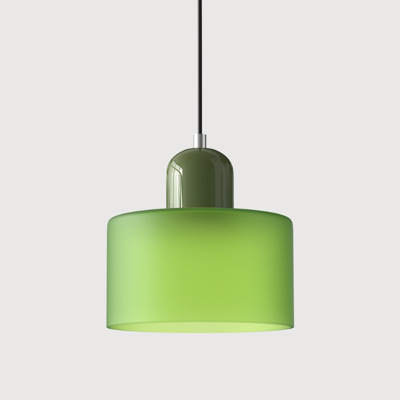 Bauhaus-style glass pendant light with adjustable cable