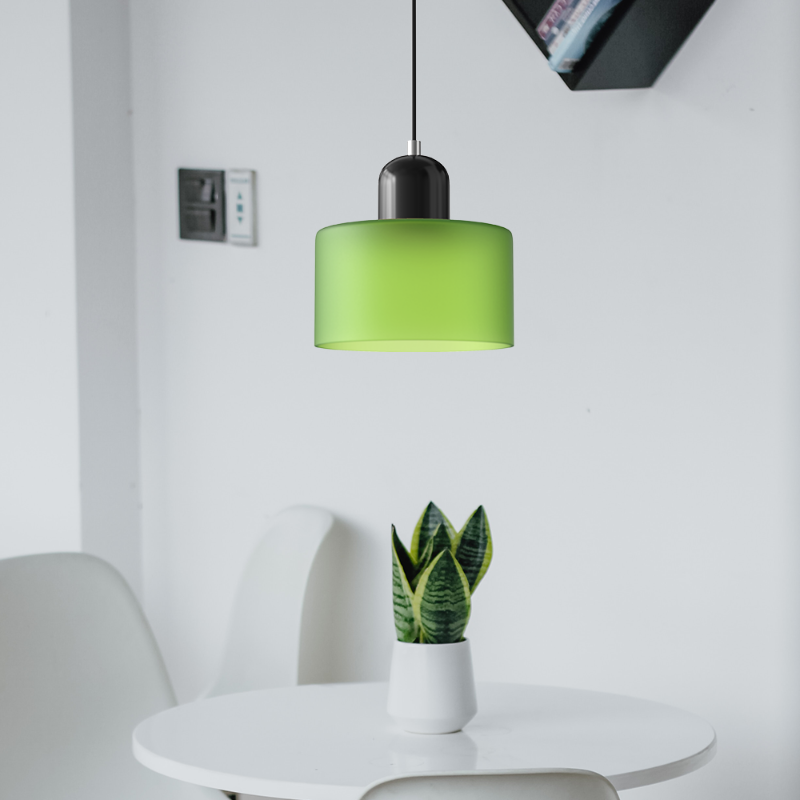 Bauhaus-style glass pendant light with adjustable cable