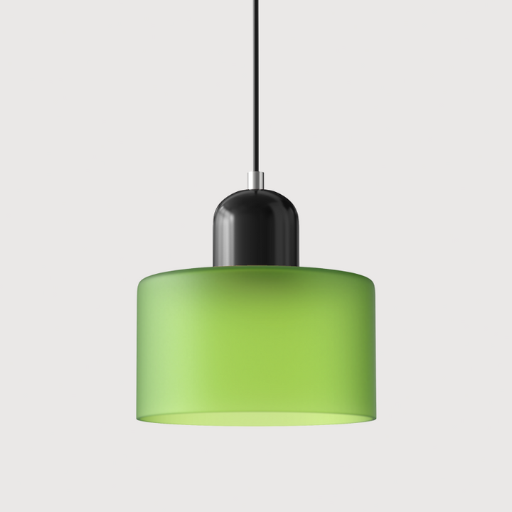 Bauhaus-style glass pendant light with adjustable cable