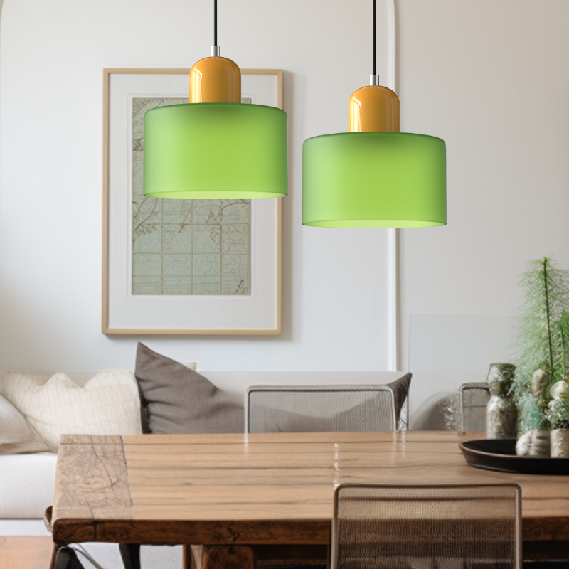 Bauhaus-style glass pendant light with adjustable cable