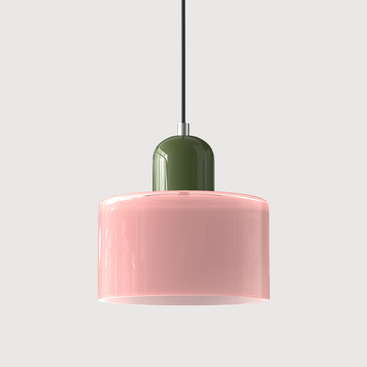 Bauhaus-style glass pendant light with adjustable cable