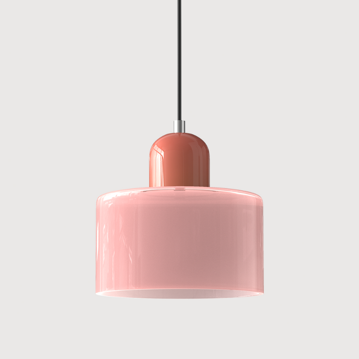 Bauhaus-style glass pendant light with adjustable cable