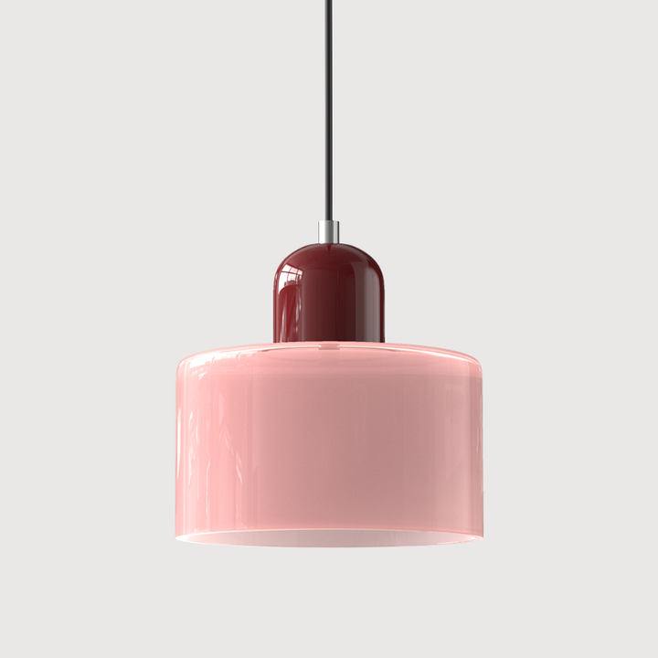 Bauhaus-style glass pendant light with adjustable cable