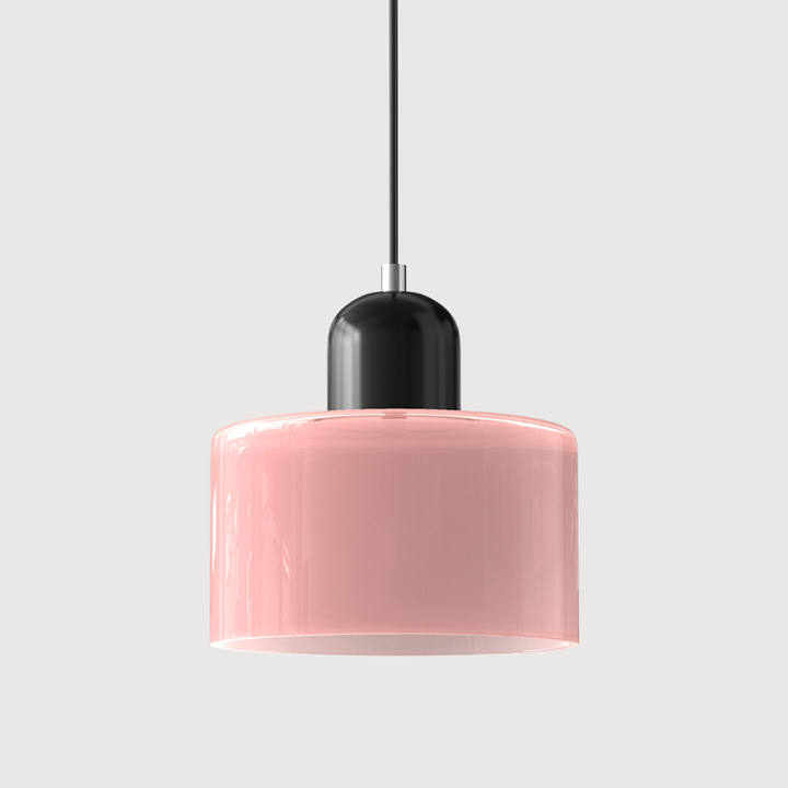 Bauhaus-style glass pendant light with adjustable cable